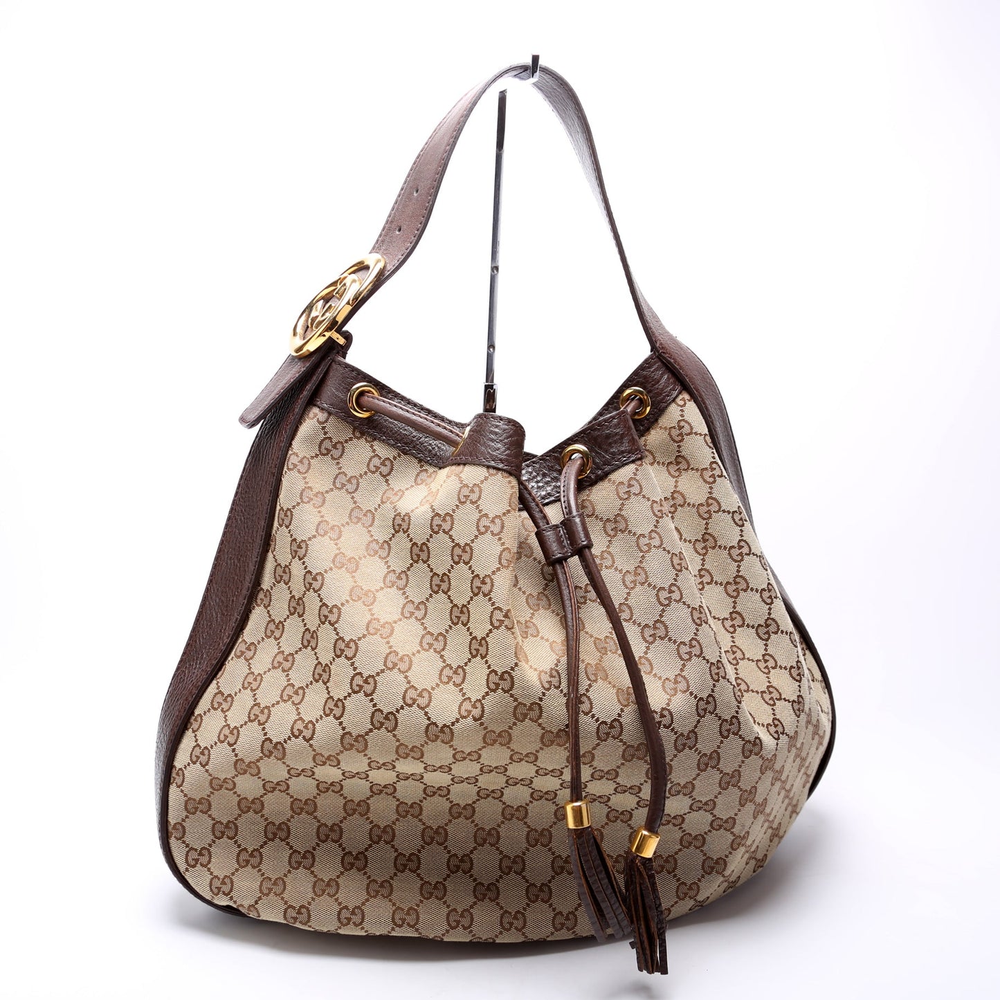 223951 GG Canvas Interlocking Icon Drawstring Hobo