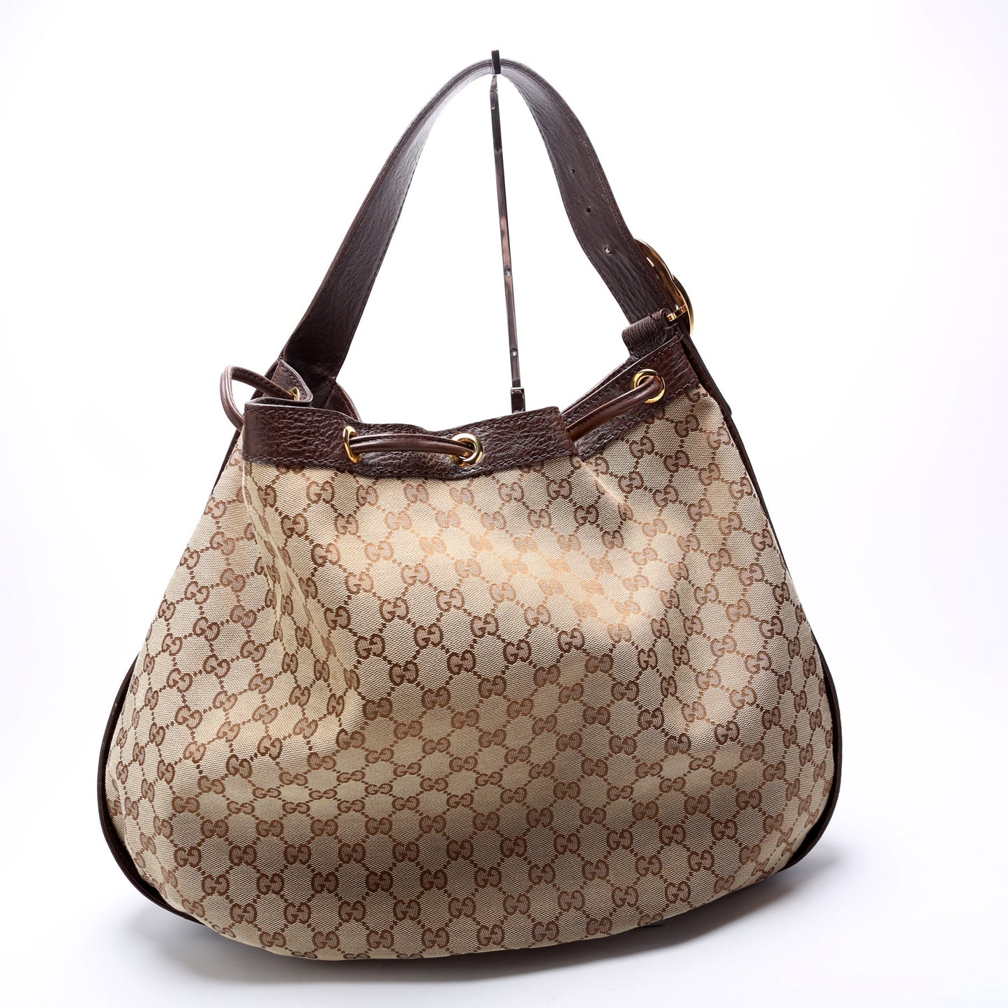 223951 GG Canvas Interlocking Icon Drawstring Hobo