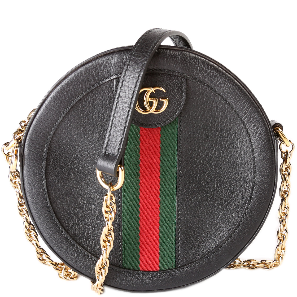550618 Ophidia Leather Round Small Crossbody