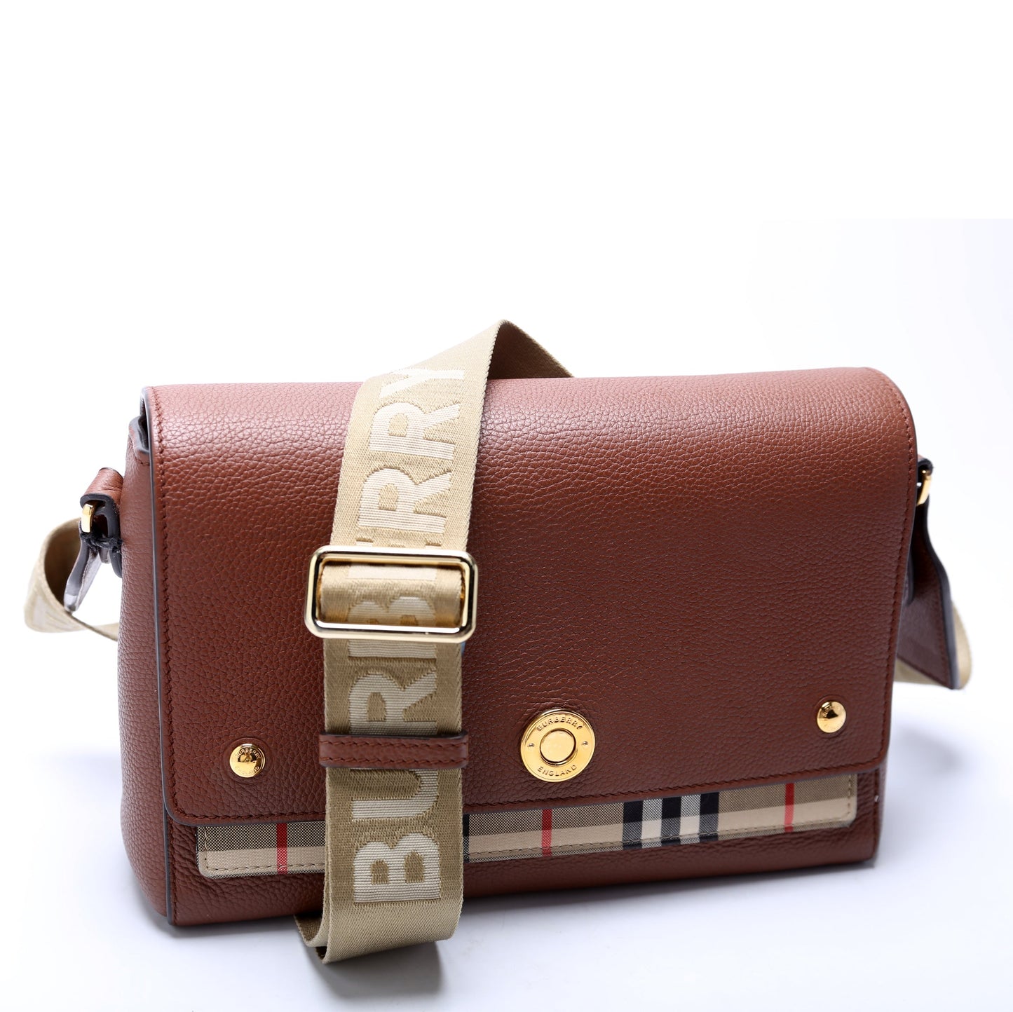 Note Crossbody Leather Vintage Check