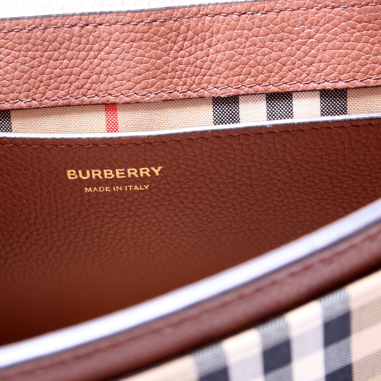 Note Crossbody Leather Vintage Check