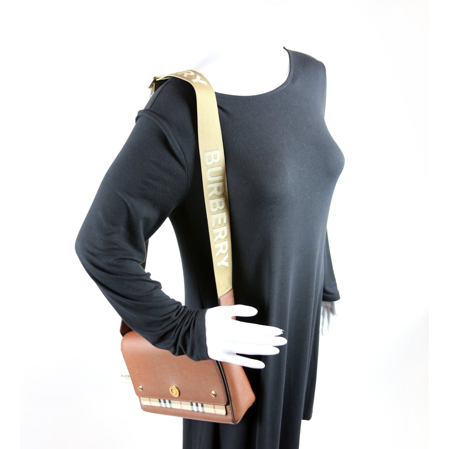 Note Crossbody Leather Vintage Check