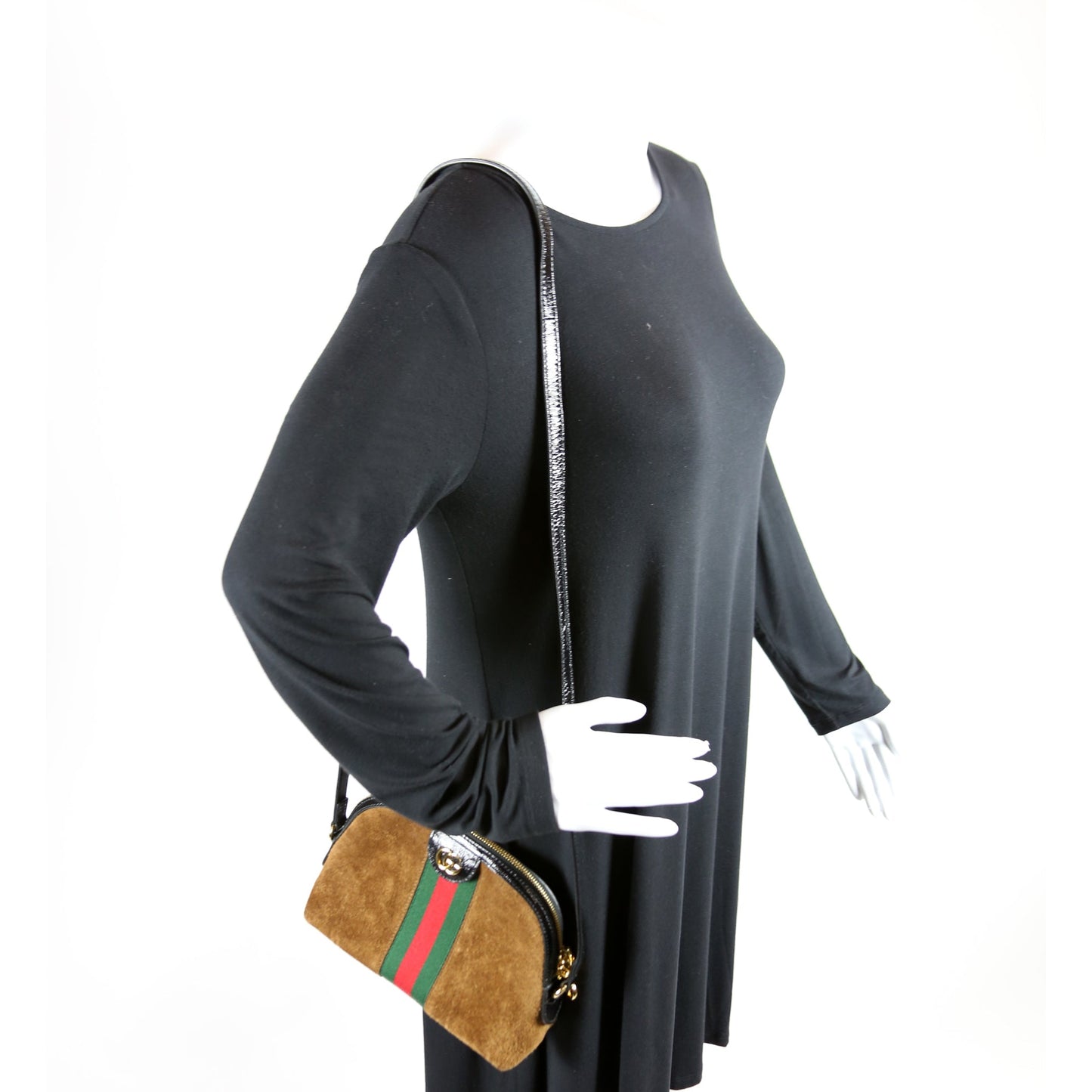 499621 Ophidia GG Suede Small Crossbody