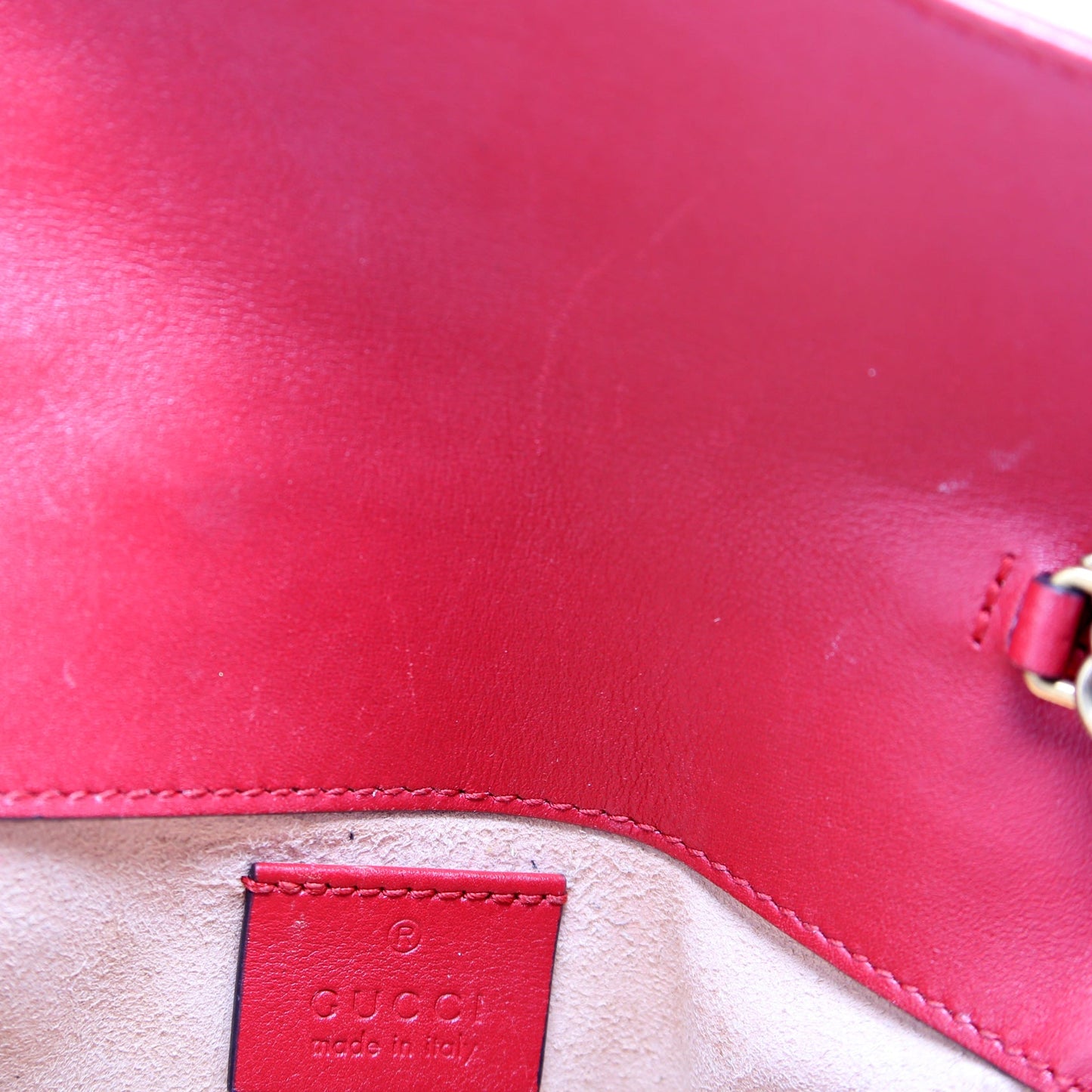 476433 Marmont Leather Super Mini Flap Red