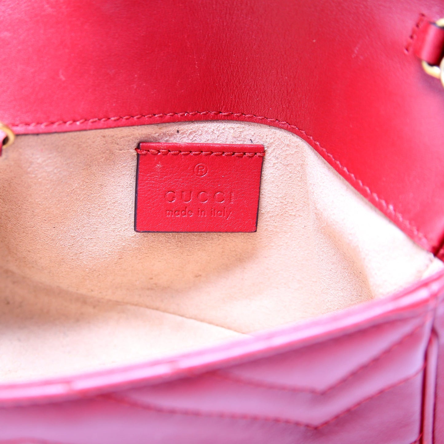 476433 Marmont Leather Super Mini Flap Red