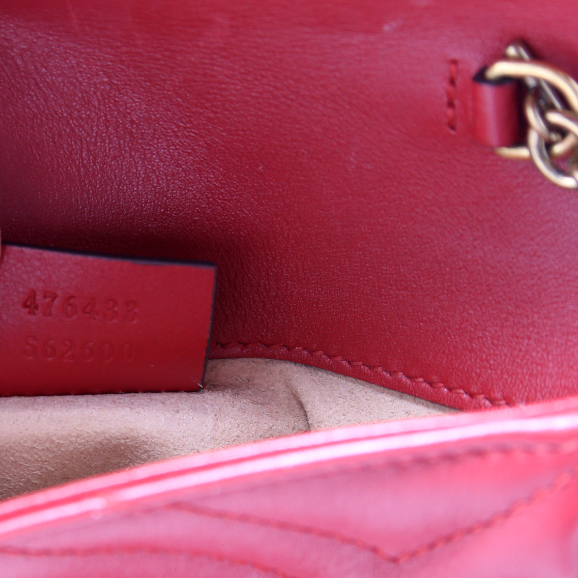 476433 Marmont Leather Super Mini Flap Red