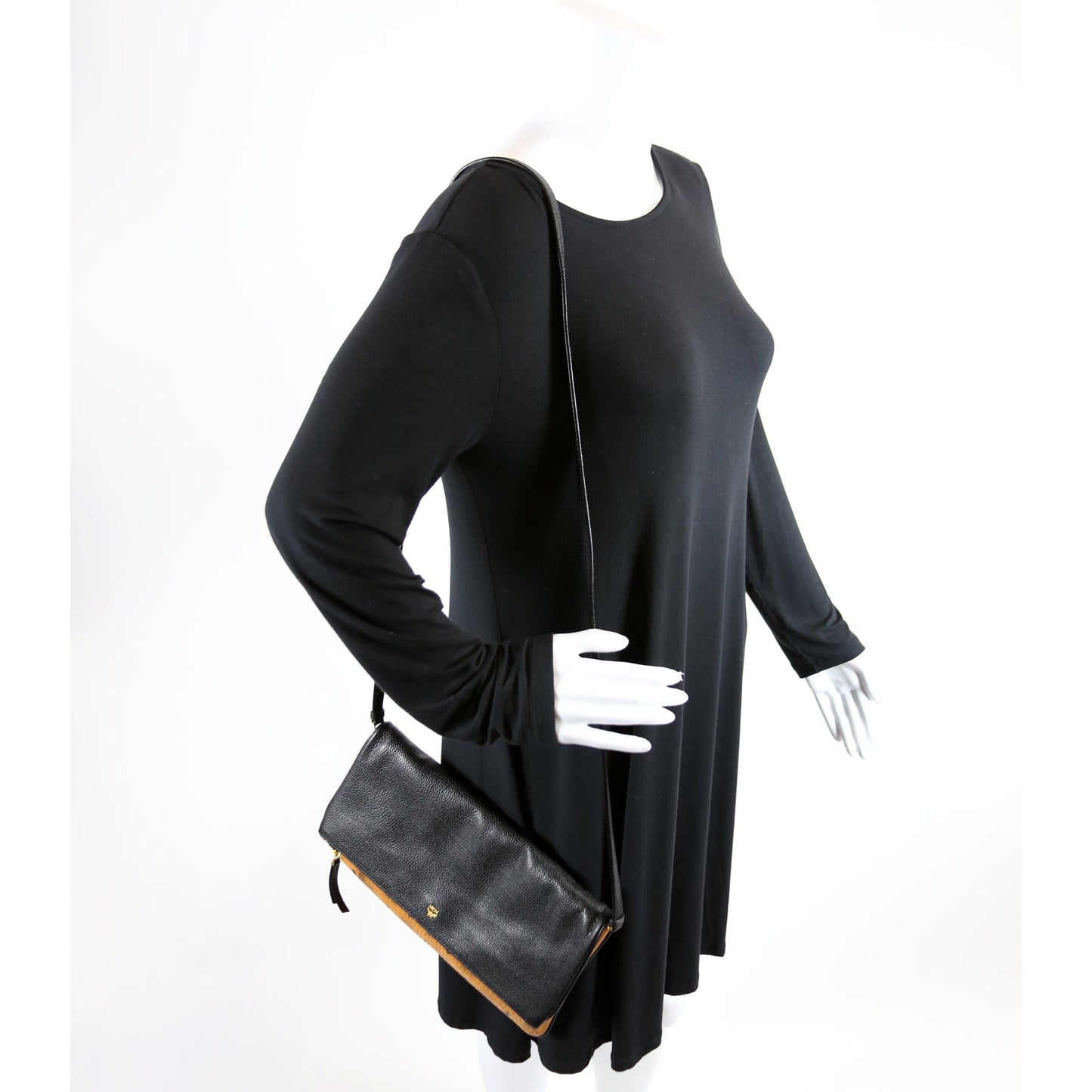 Corina Foldover Crossbody Visetos/Leather