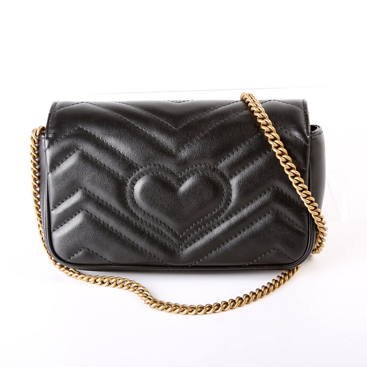 476433 Marmont Leather Super Mini Flap Black