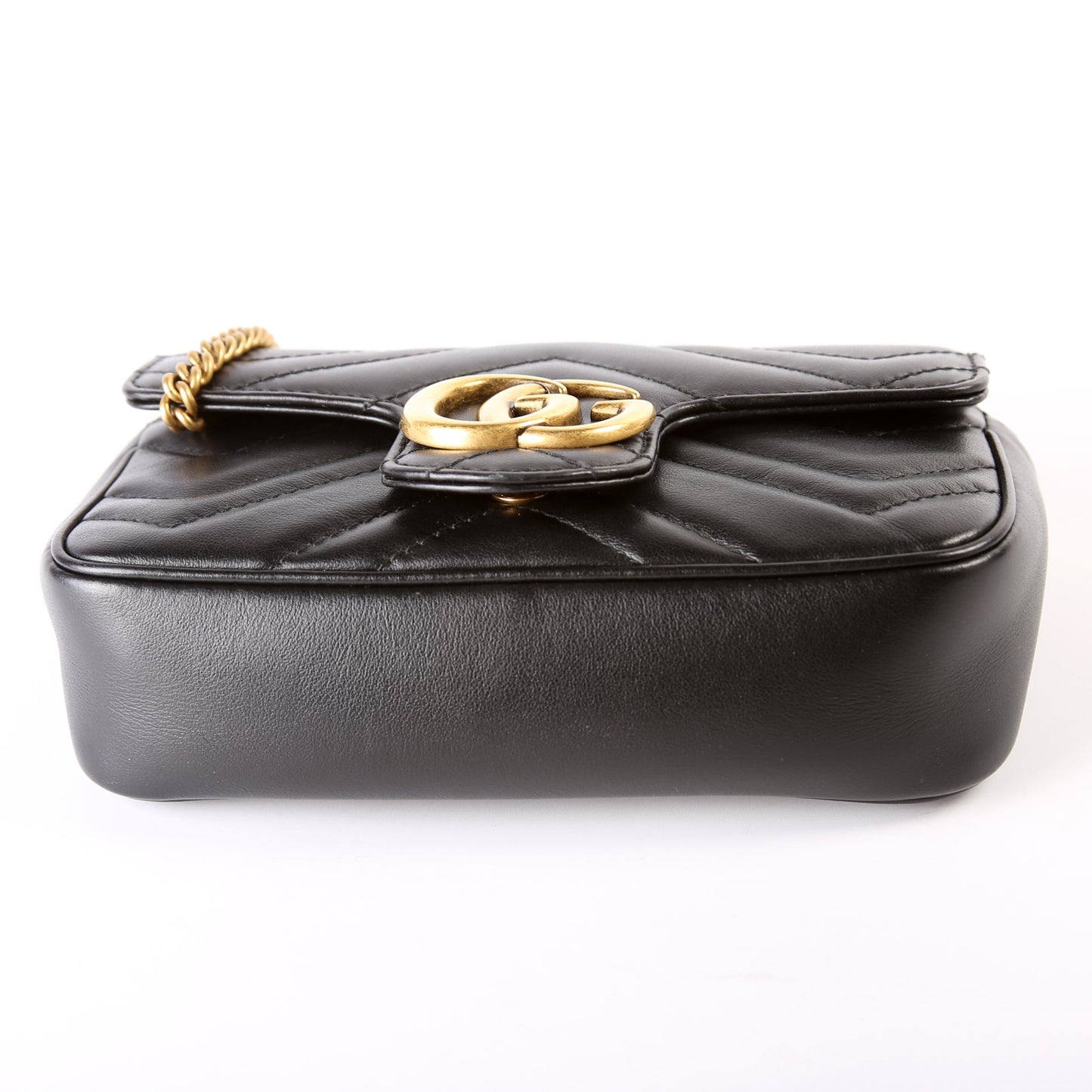 476433 Marmont Leather Super Mini Flap Black