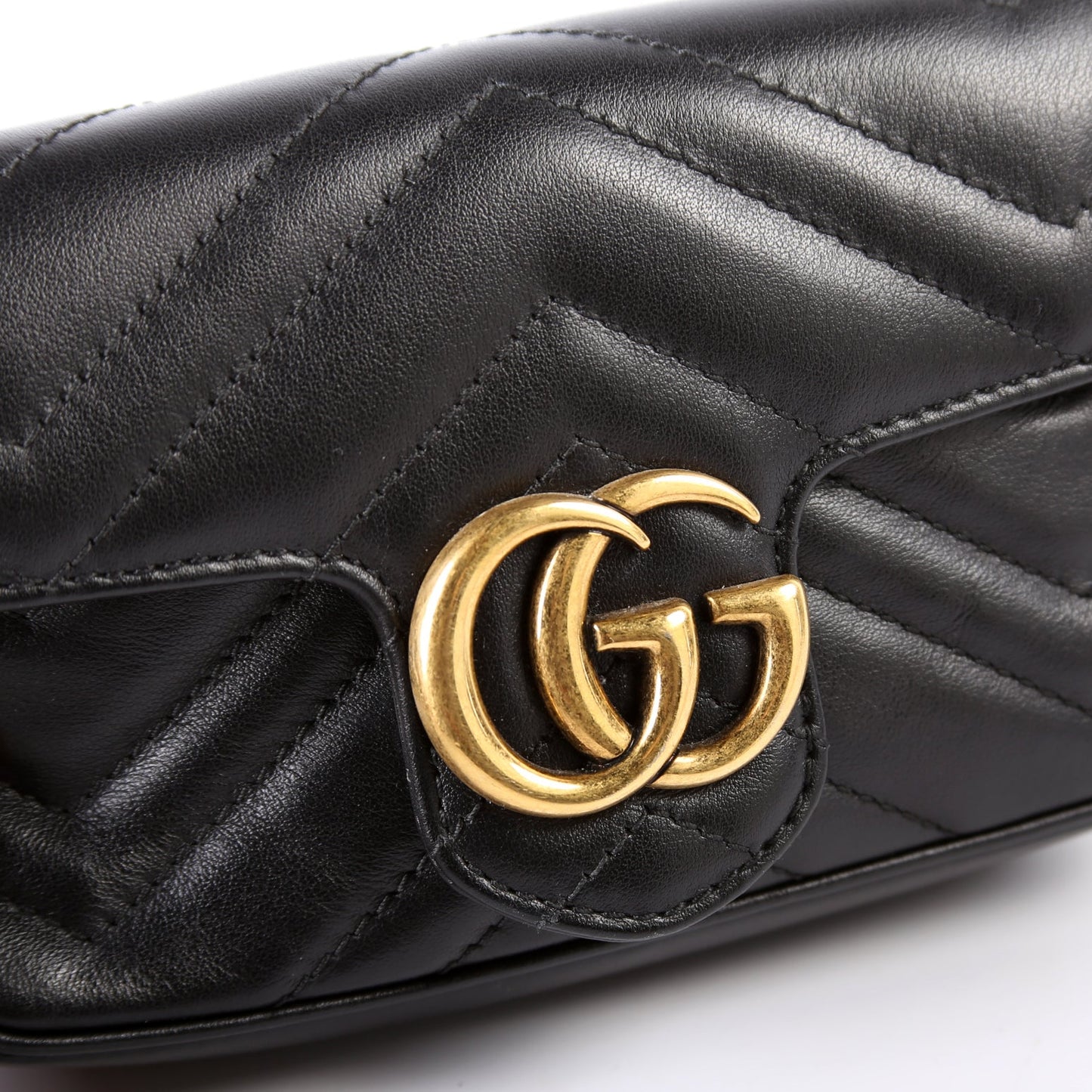 476433 Marmont Leather Super Mini Flap Black