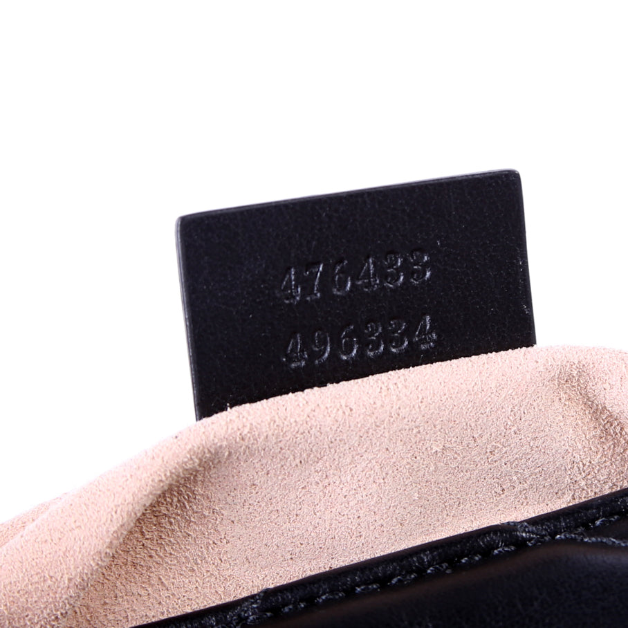476433 Marmont Leather Super Mini Flap Black