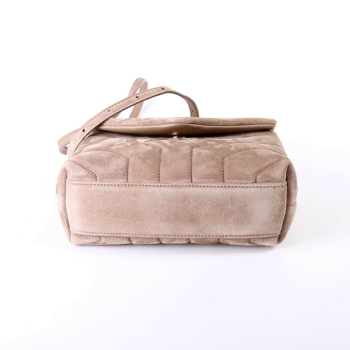 Loulou Suede Satchel Toy Crossbody Taupe
