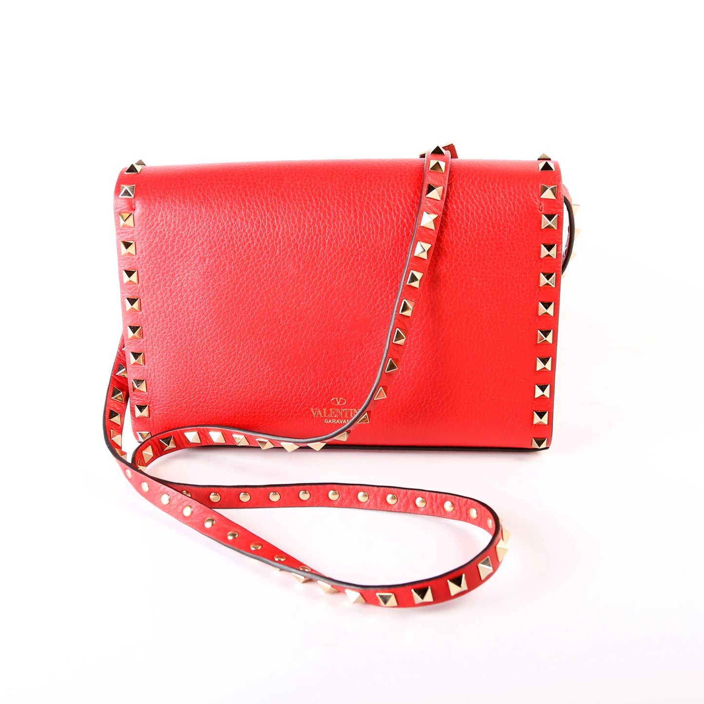Small Rockstud Crossbody Red
