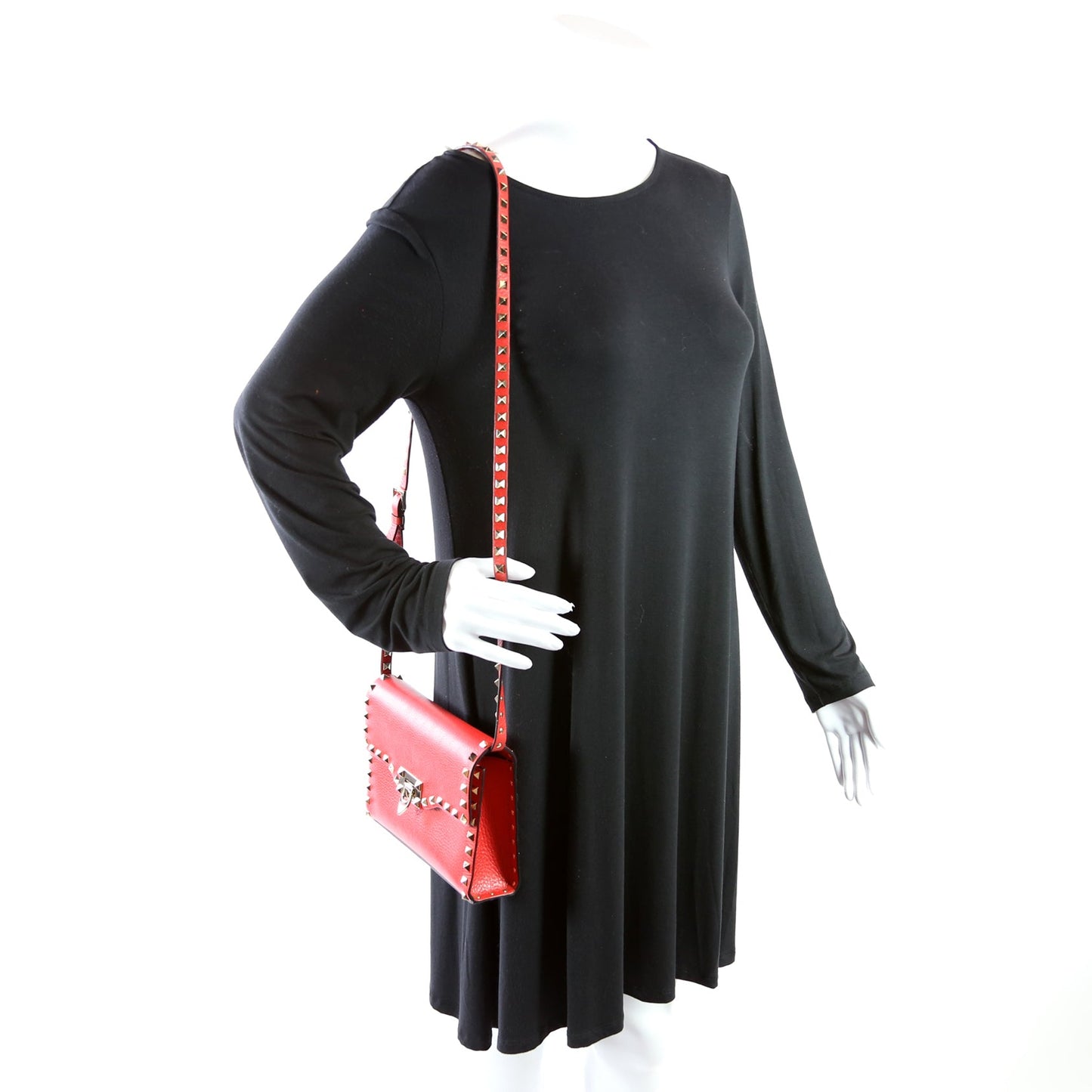 Small Rockstud Crossbody Red