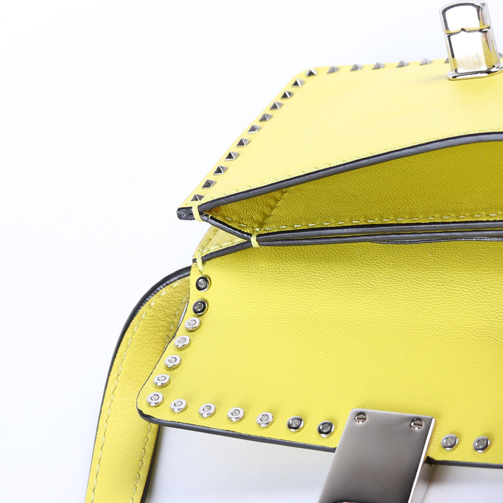 Rockstud Micro Flap Crossbody Yellow