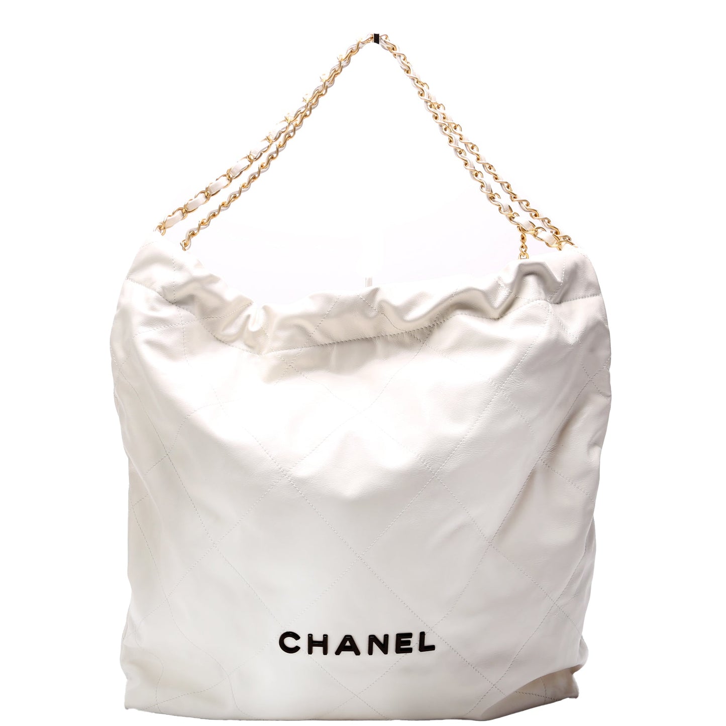 Chanel 22 Quilted Large Hobo White