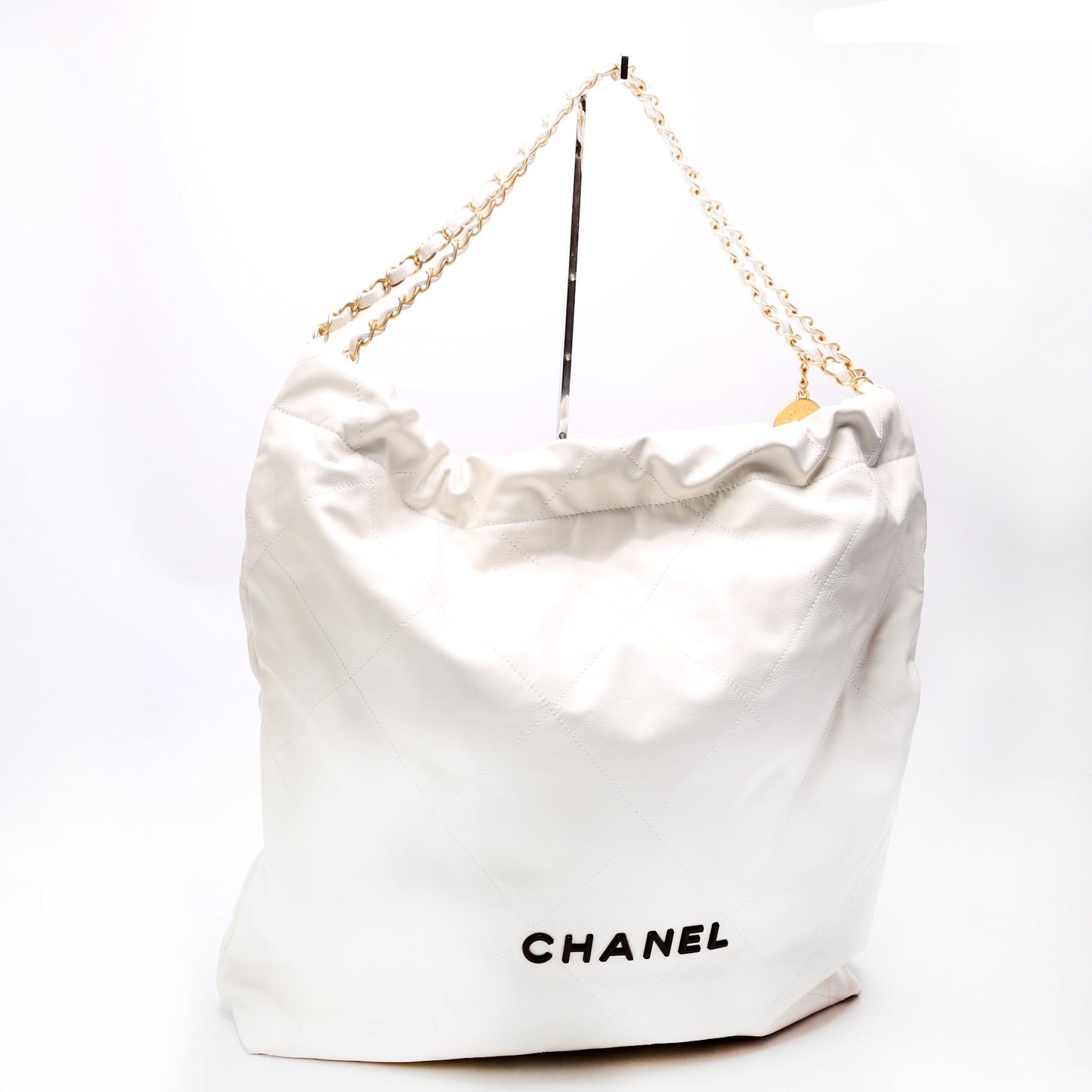 Chanel 22 Quilted Large Hobo White
