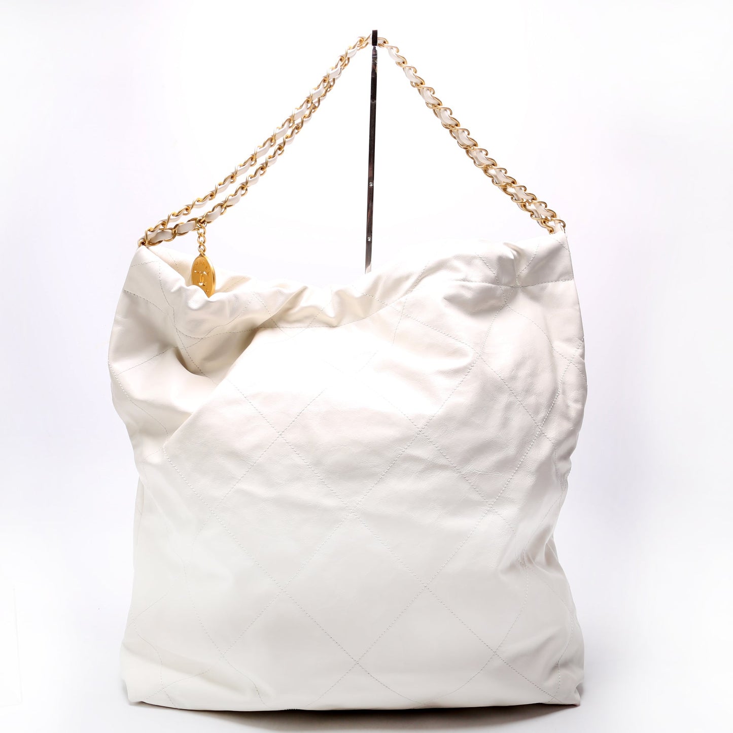 Chanel 22 Quilted Large Hobo White