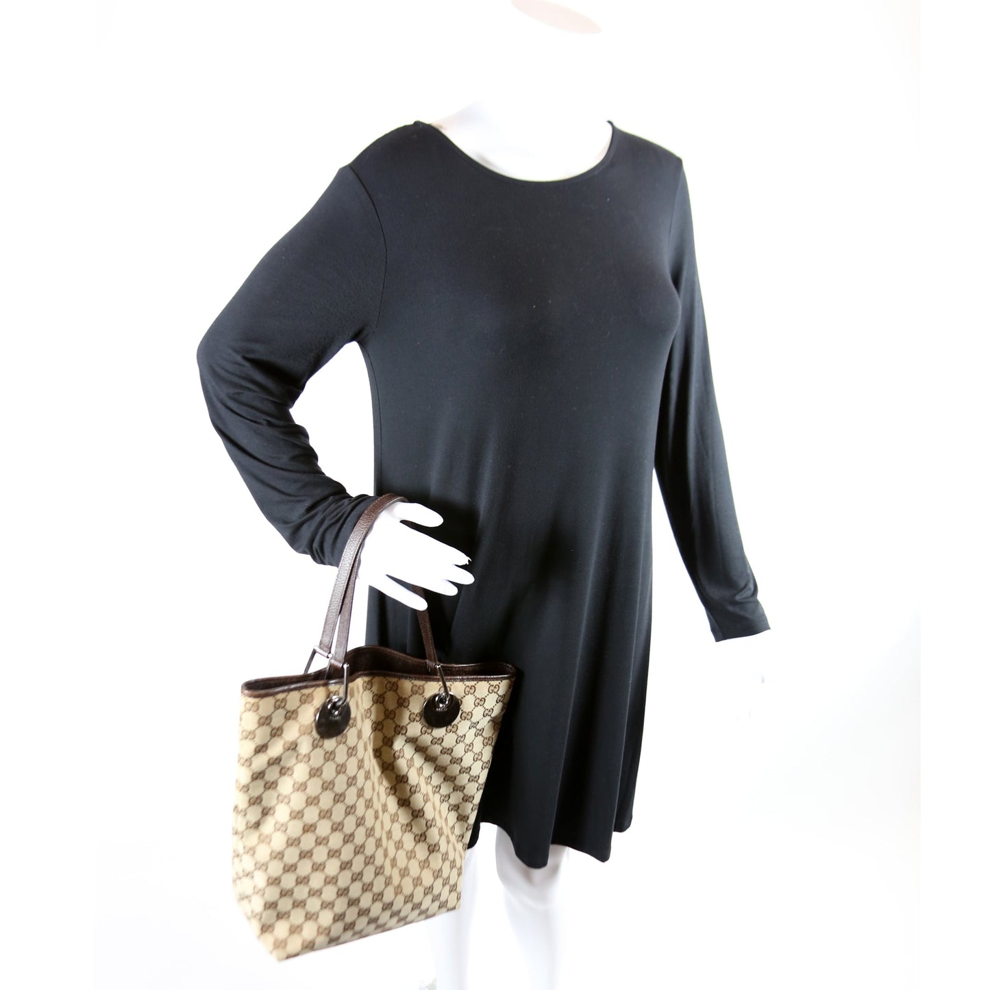 120836 GG Canvas Tote Brown