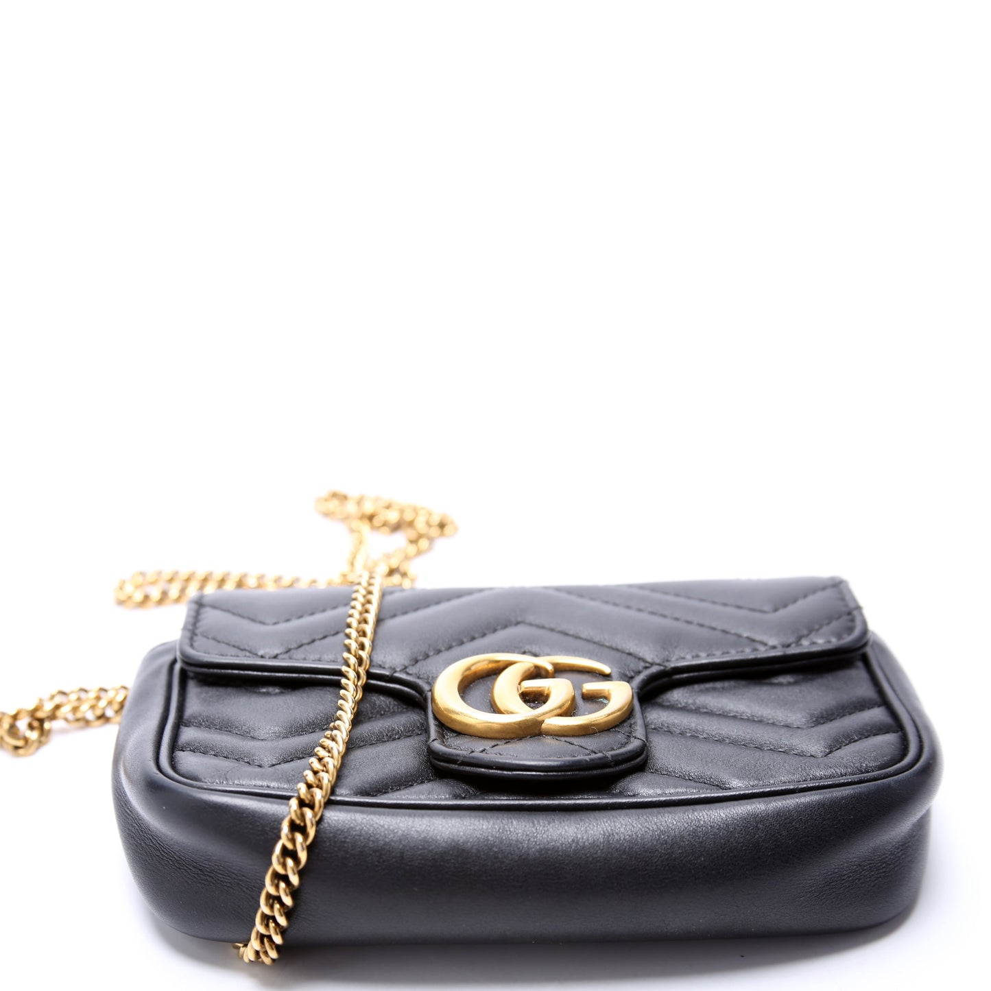 476433 Marmont Leather Super Mini Flap Black