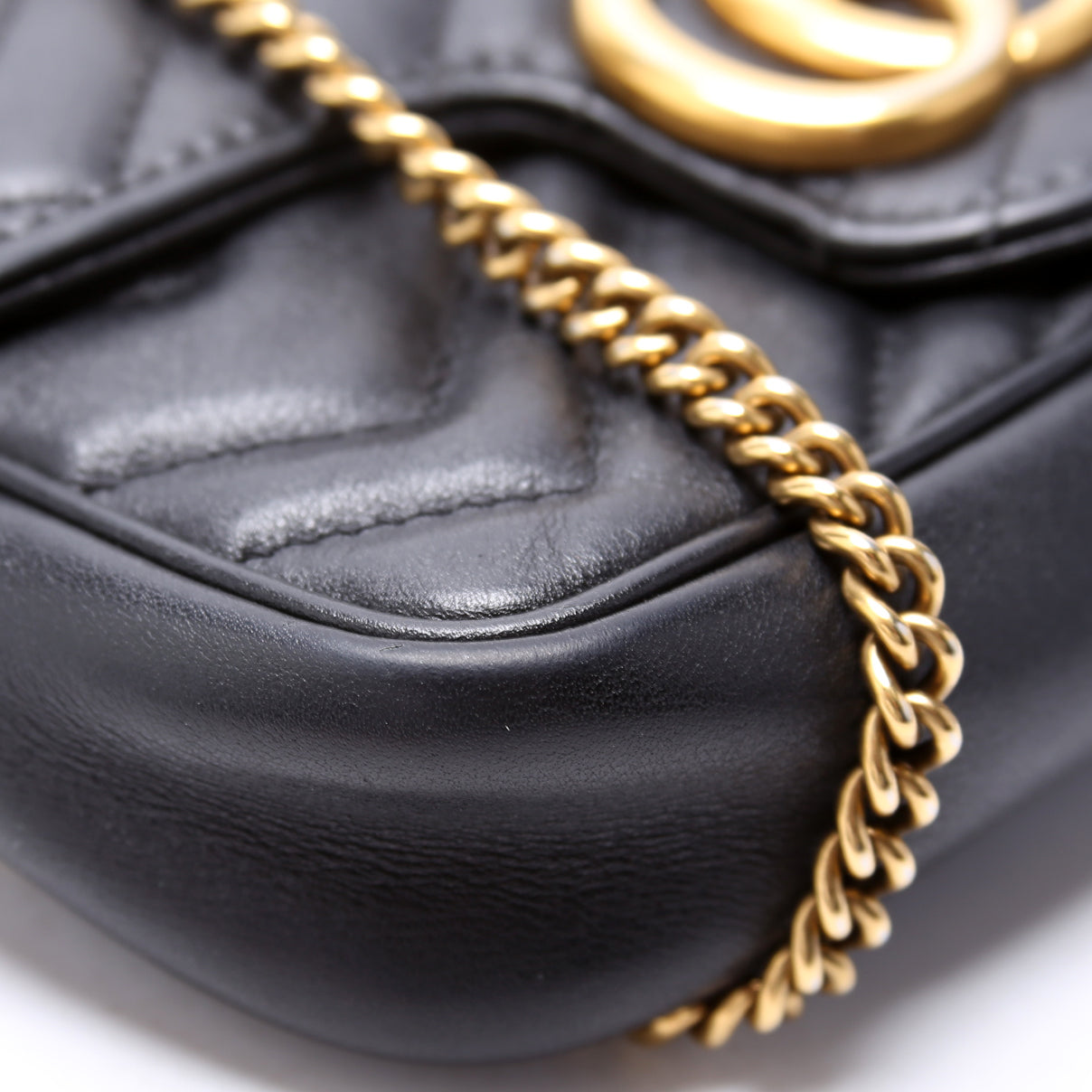 476433 Marmont Leather Super Mini Flap Black