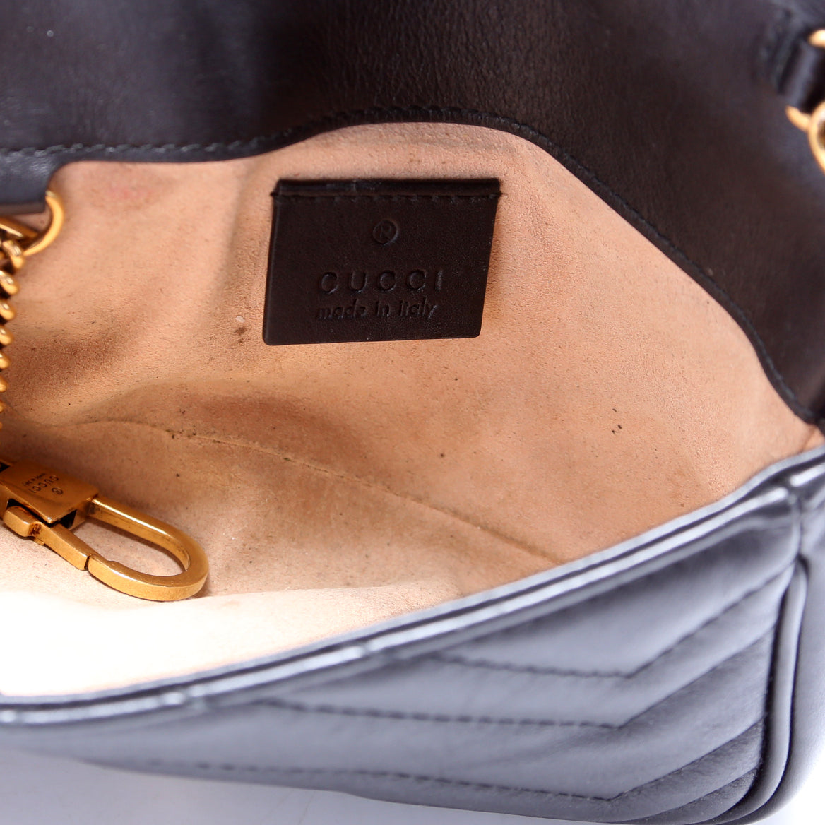 476433 Marmont Leather Super Mini Flap Black