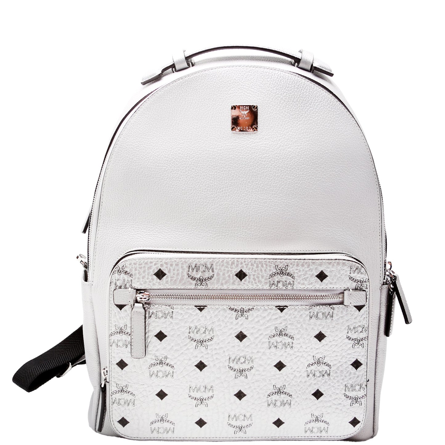 Stark Metallic Backpack Medium Leather/Visetos Silver