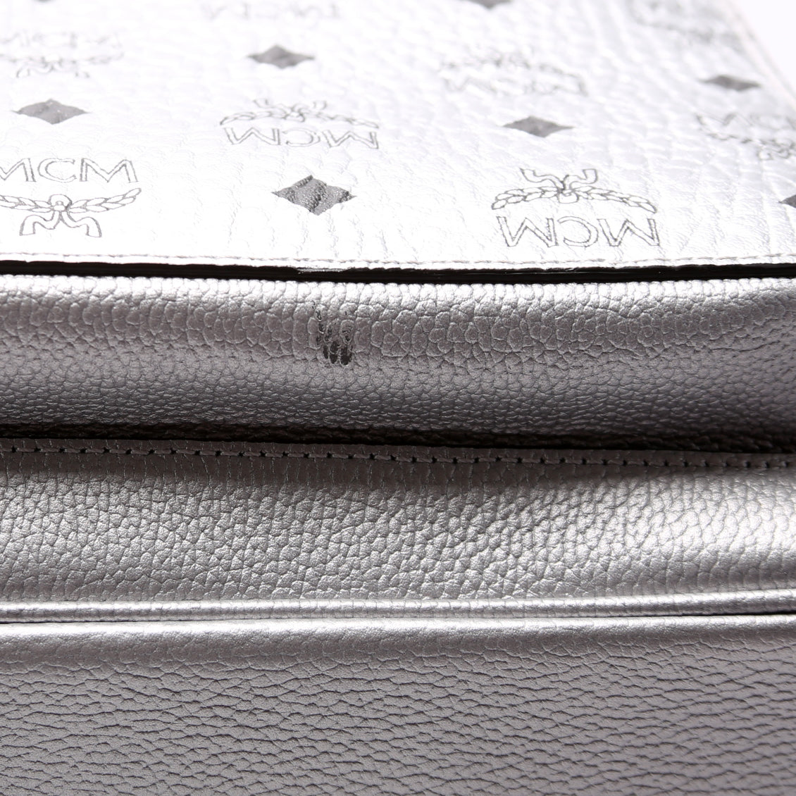 Stark Metallic Backpack Medium Leather/Visetos Silver
