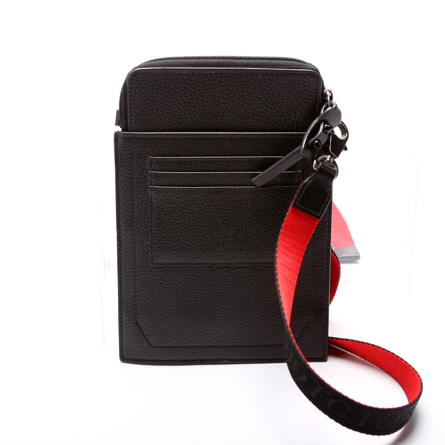 Loubilab Spikes Calfskin Phone Pouch Crossbody Black