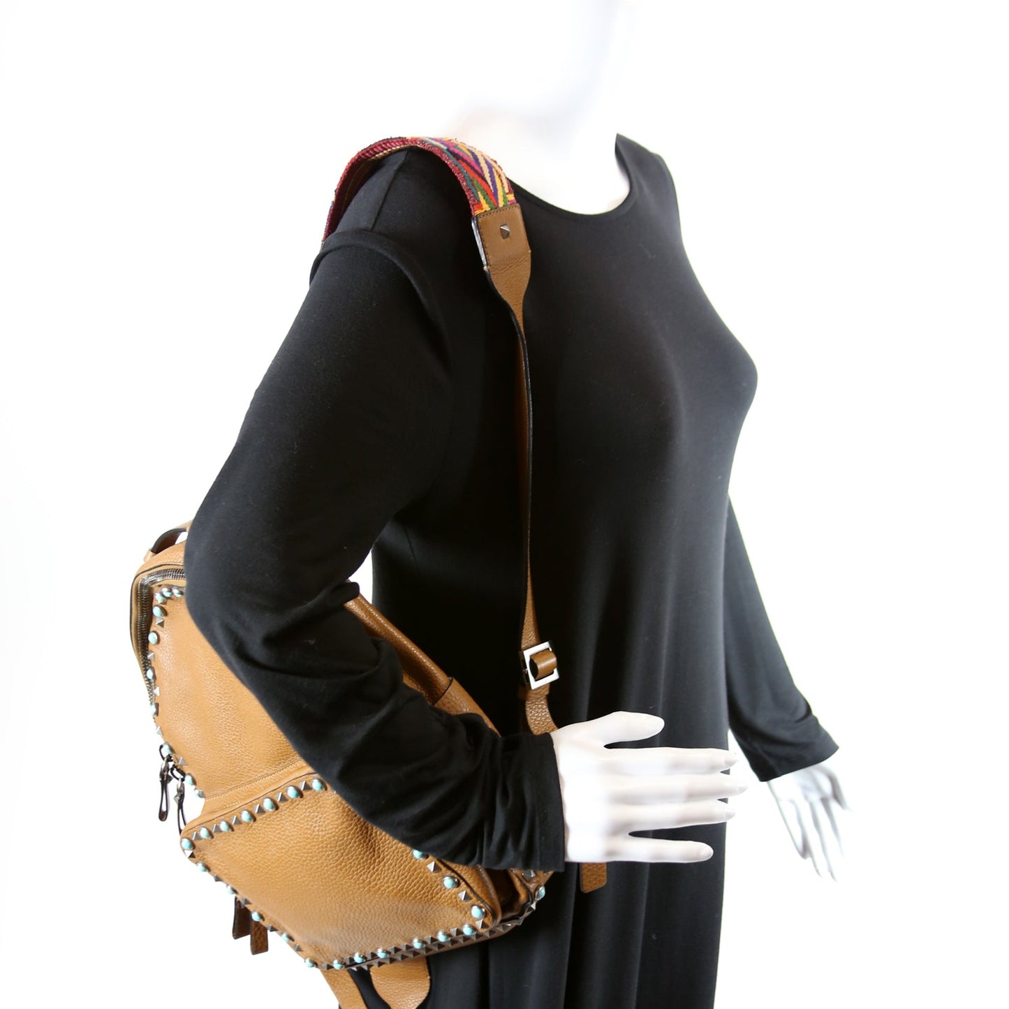 Rolling Rockstud Backpack Brown
