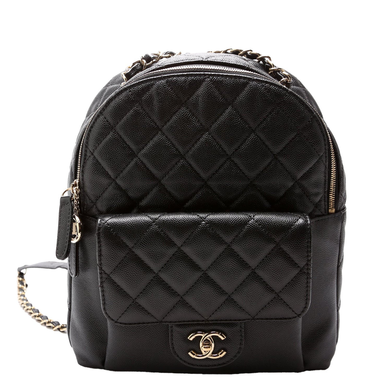 Zip Around Medium Backpack Caviar 26M Black
