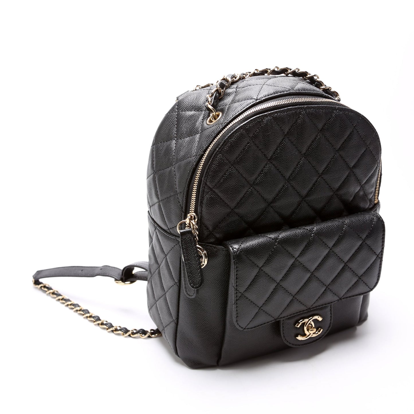 Zip Around Medium Backpack Caviar 26M Black