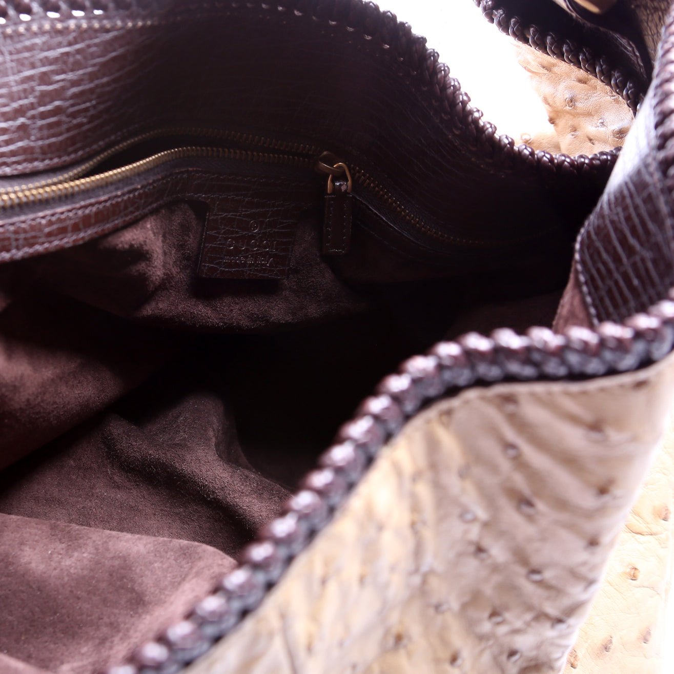 114900 Ostrich Horsebit Hobo Tan