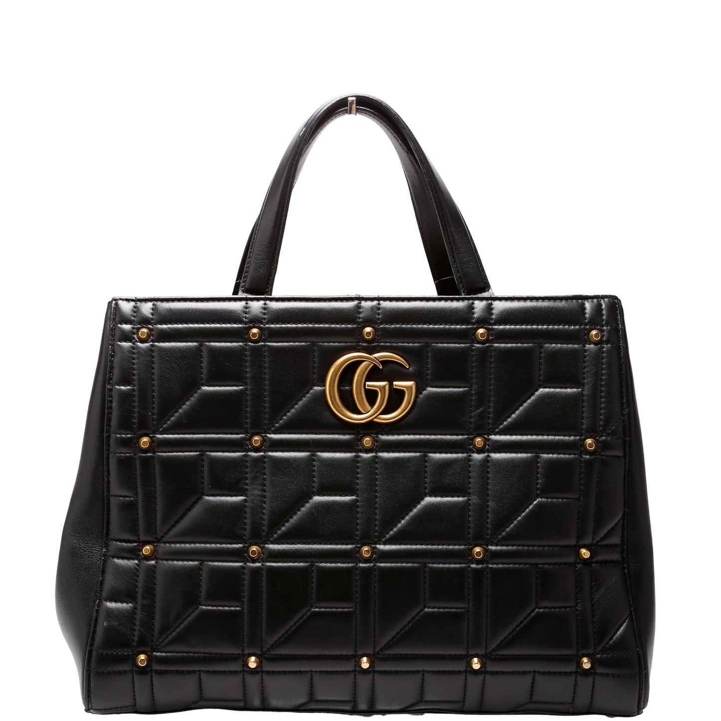 443505 Marmont Studded Top Handle Black