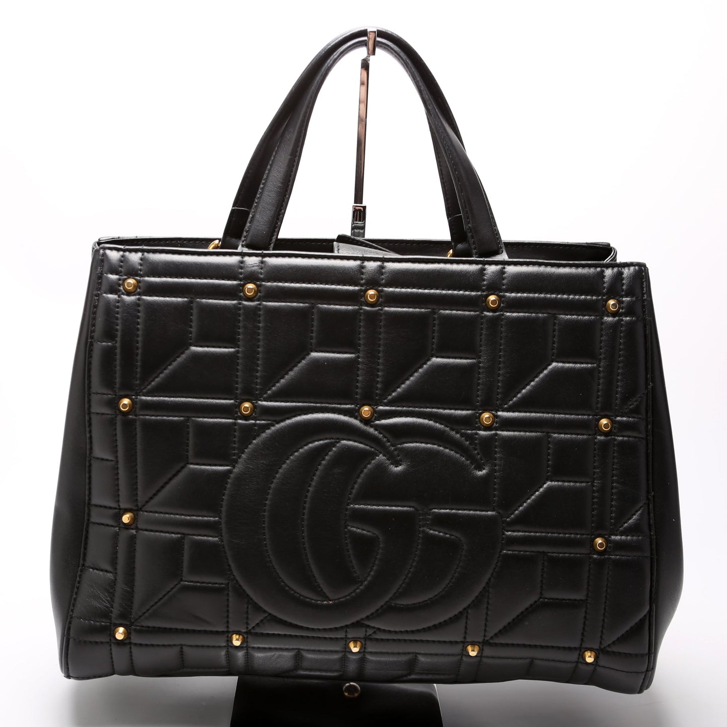 443505 Marmont Studded Top Handle Black
