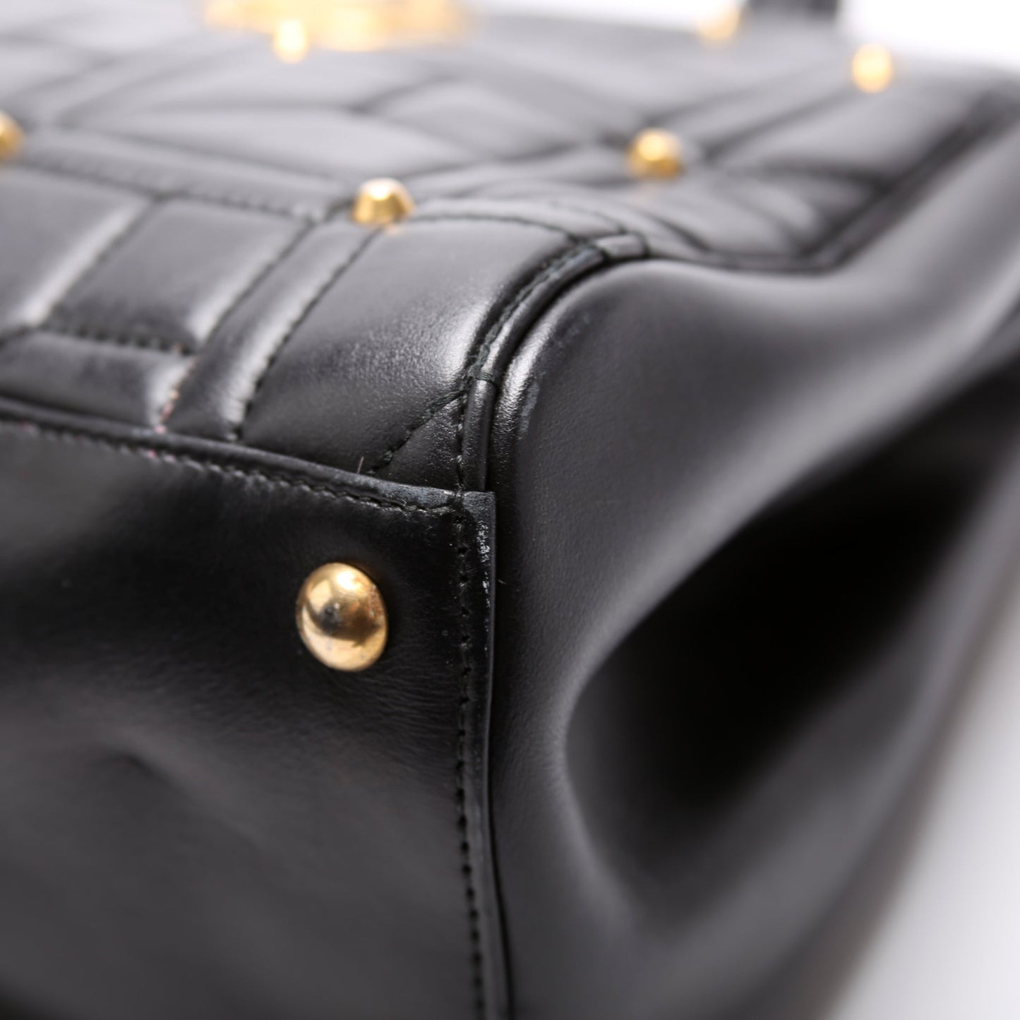 443505 Marmont Studded Top Handle Black