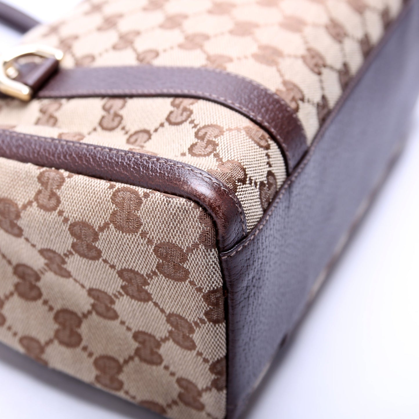 130942 GG Canvas Small Abbey Boston Bag Brown