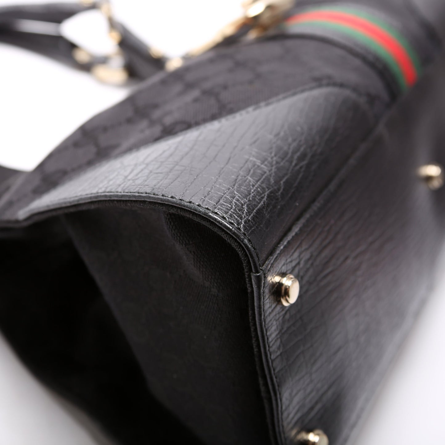 130995 GG Canvas Web Junco Shoulder Bag Black