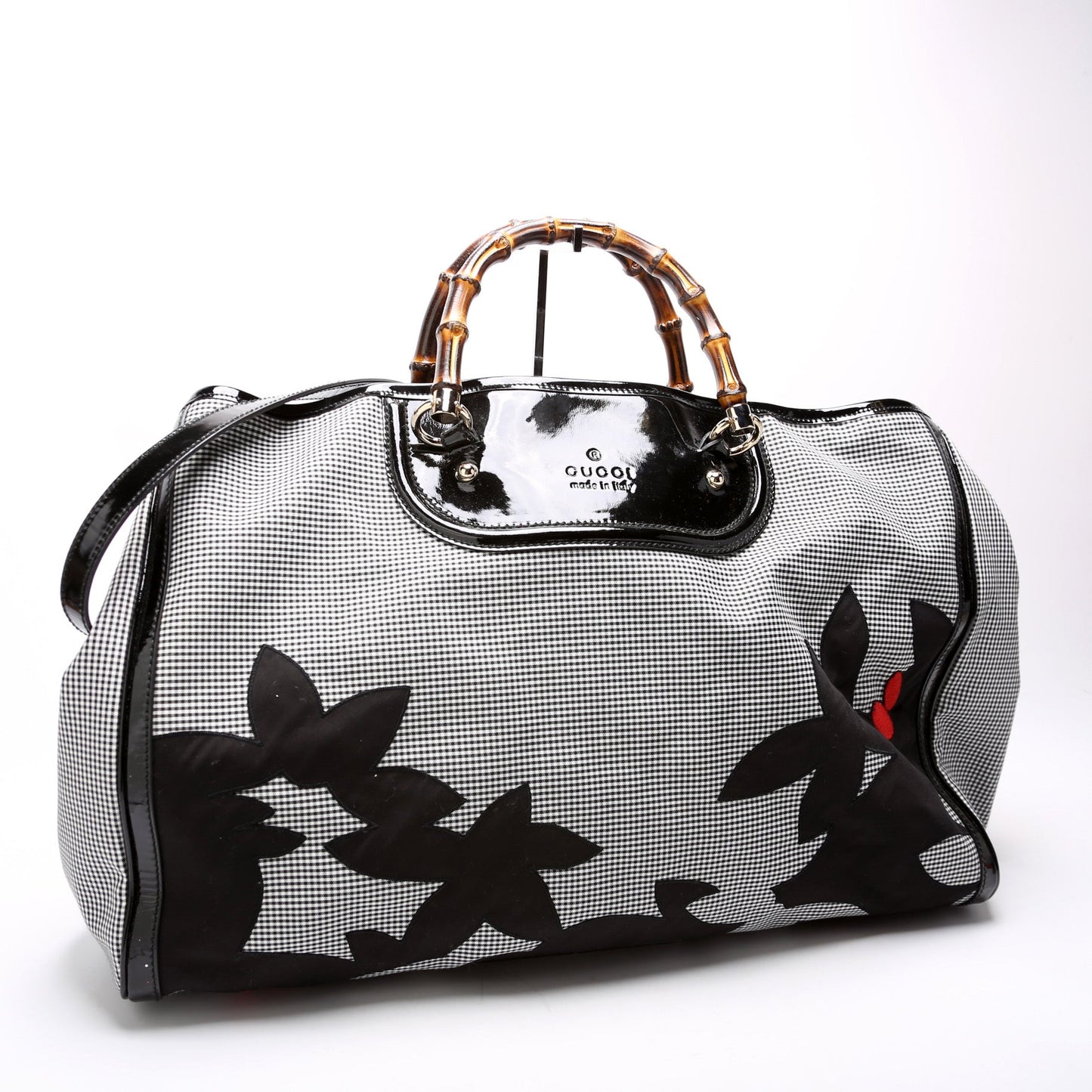 191066 Bamboo Gingham Canvas Extra Large Shopper Tote