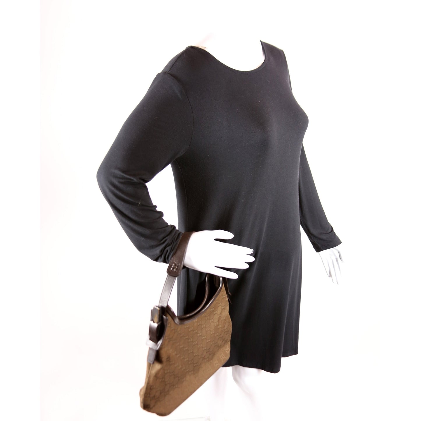 107752 GG Canvas Small Hobo Brown