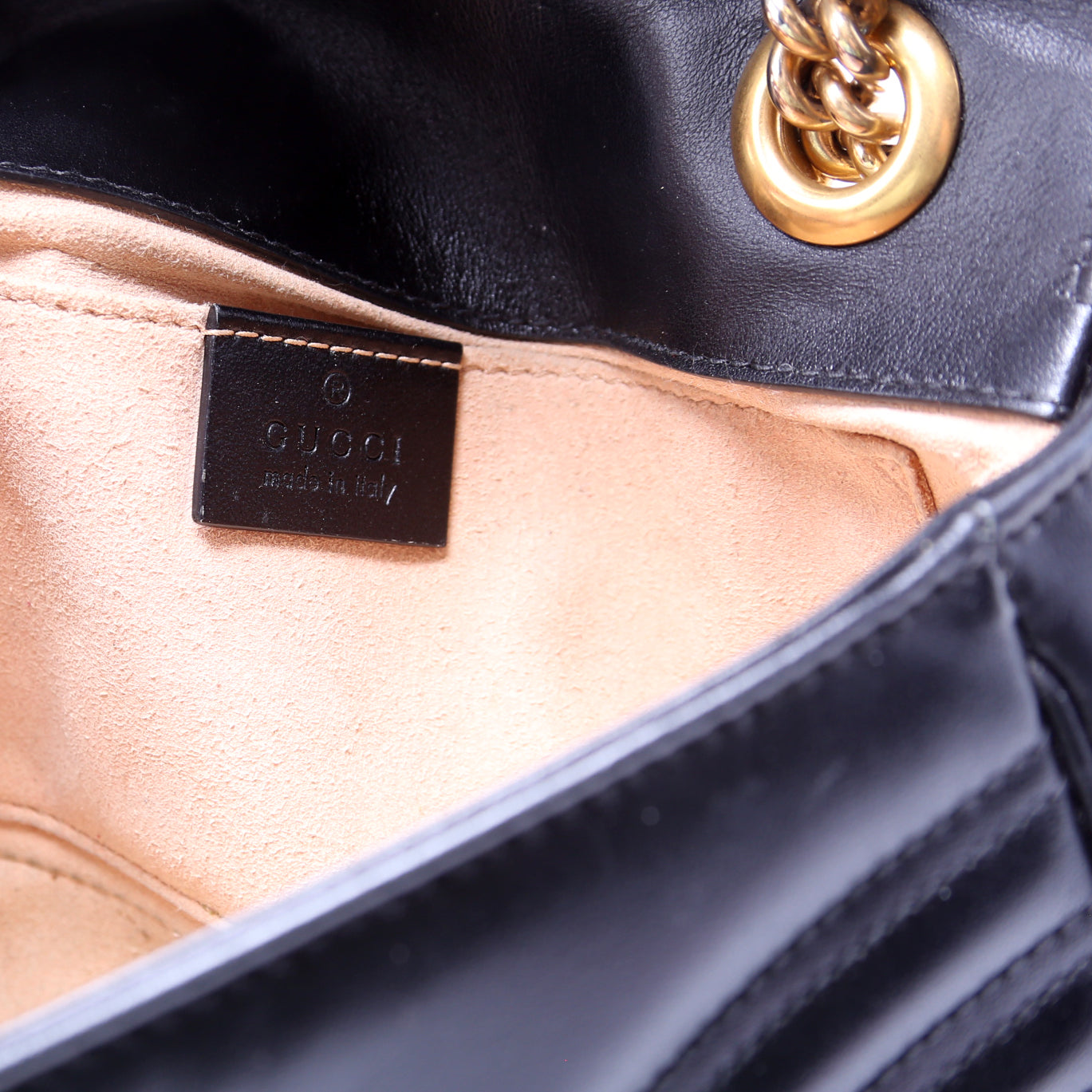 446744 Marmont Leather Shoulder Mini Flap Black