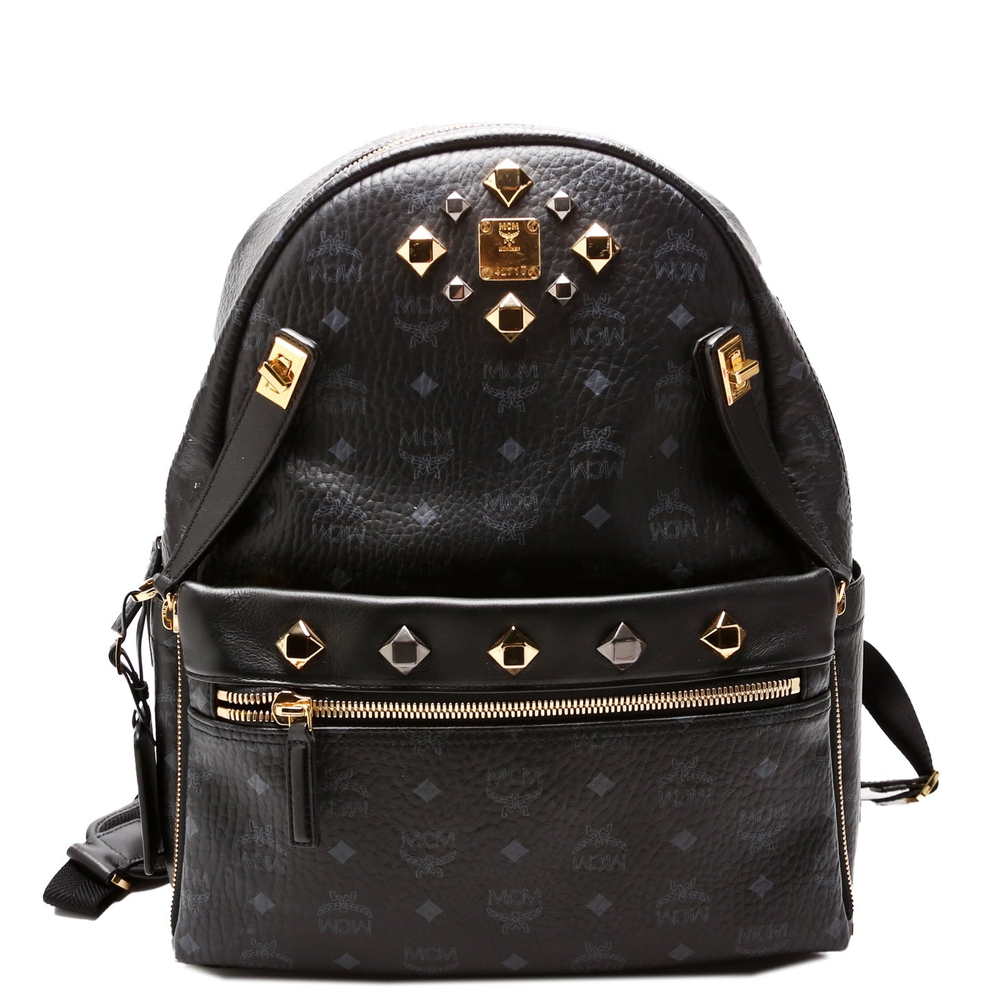 Studded Visetos Medium Dual Stark Backpack Black