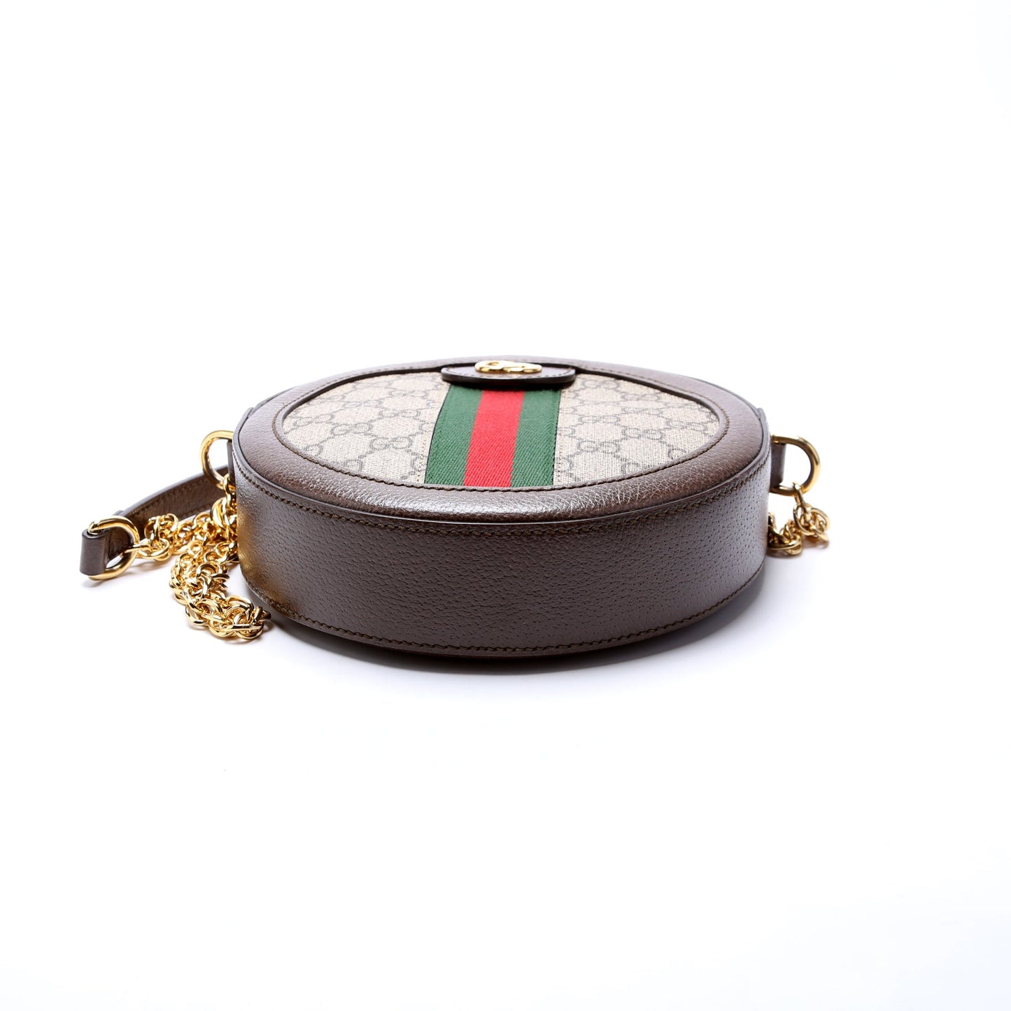 550618 Ophidia Leather Round Small Crossbody