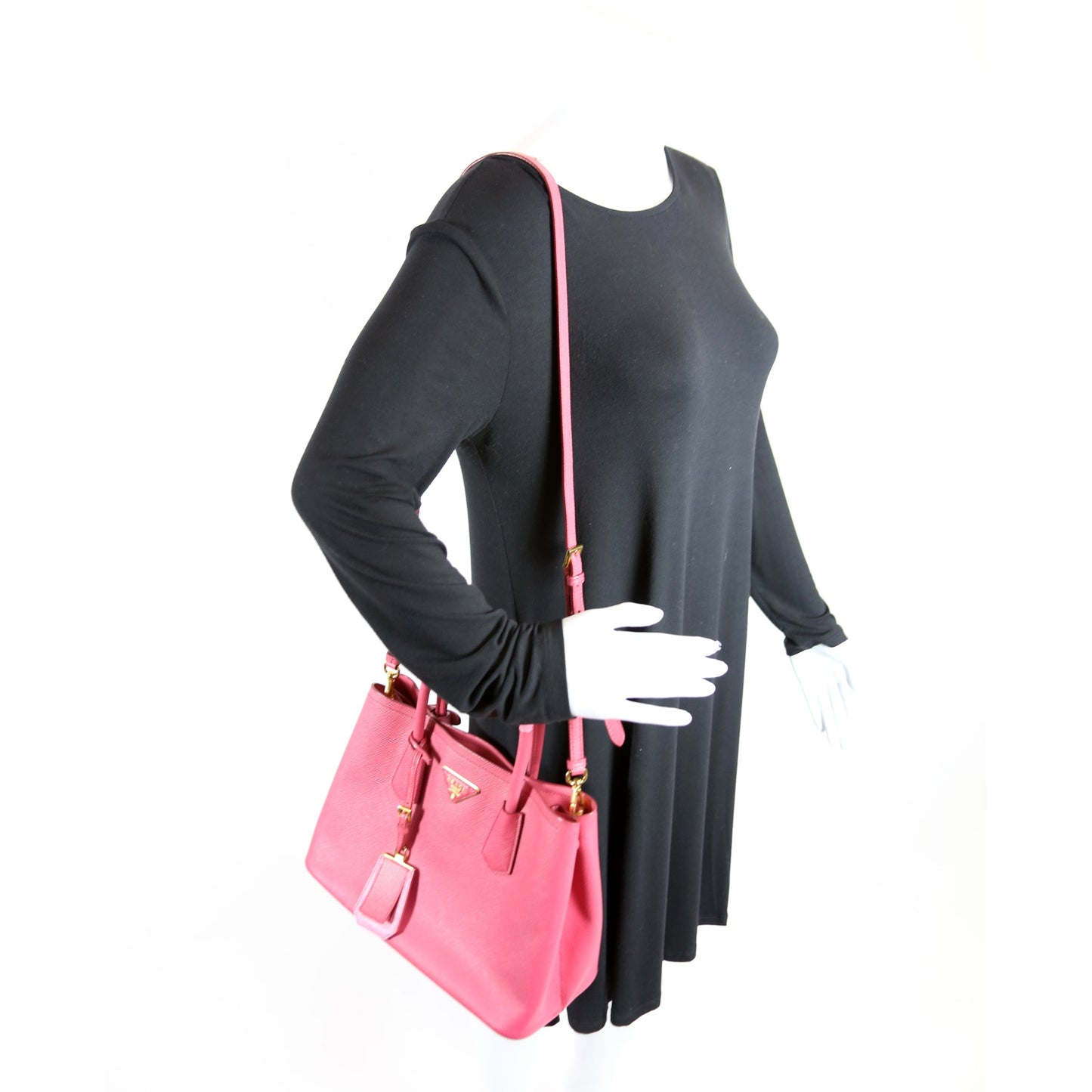 1BG887 Saffiano Cuir Double Small Pink