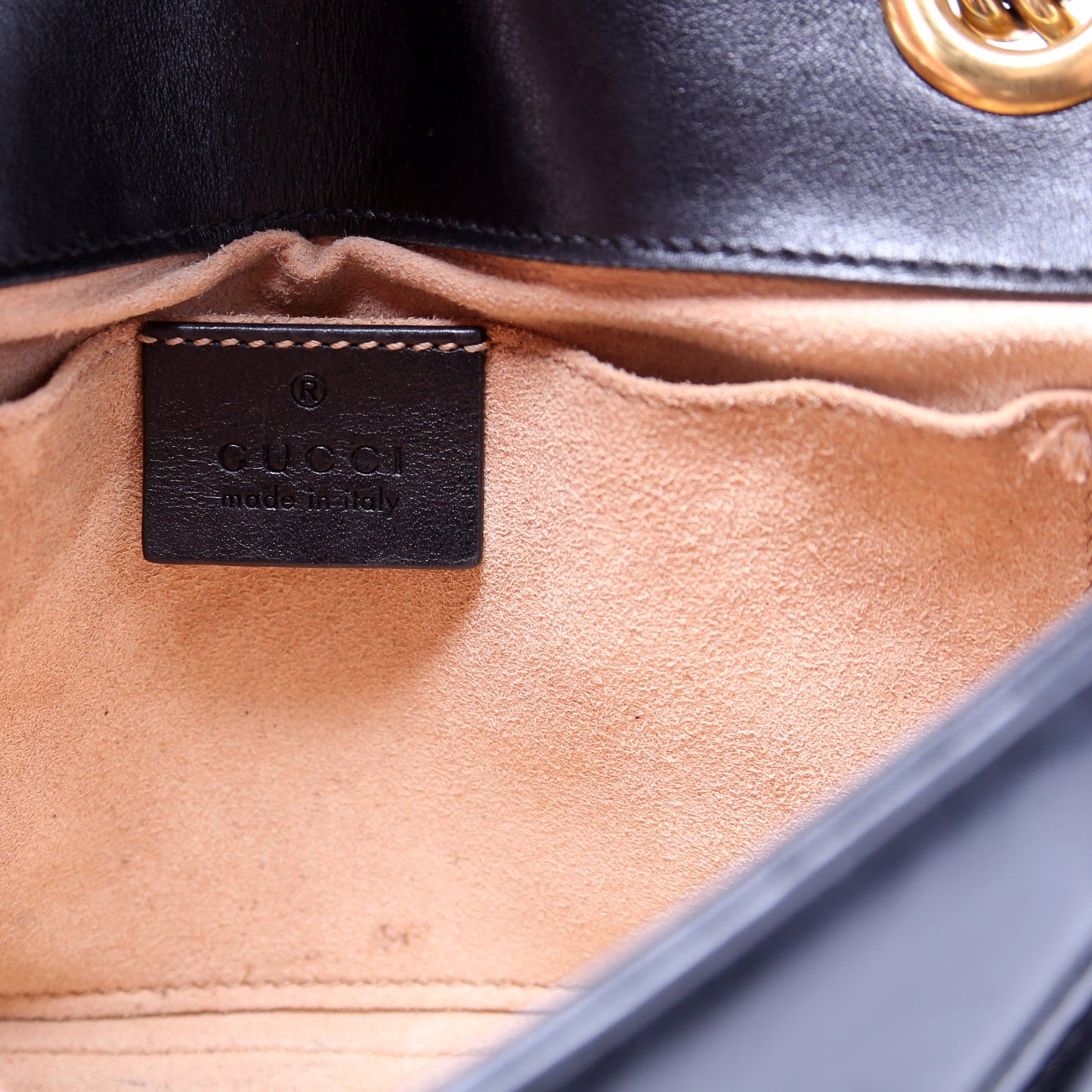 446744 Marmont Leather Shoulder Mini Flap Black