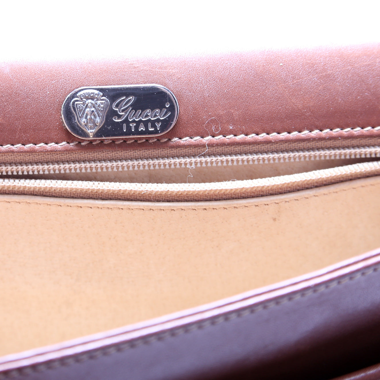 001-46 Vintage Leather Shoulder Bag Brown