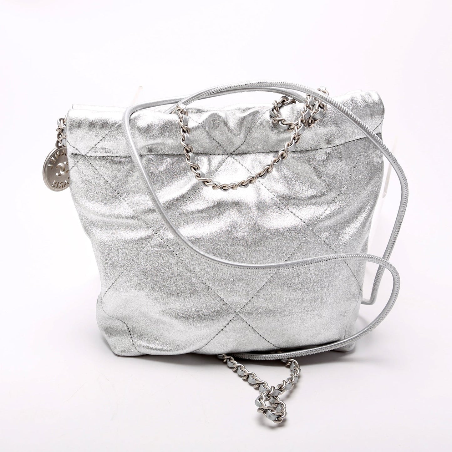 Chanel 22 Mini Metallic Calfskin RFID Silver