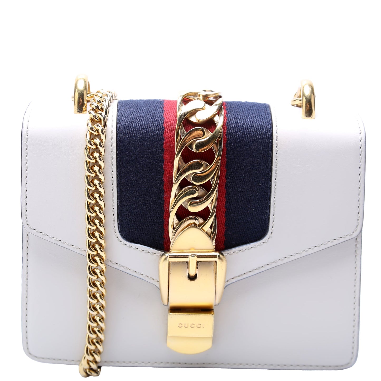 431666 Sylvie Mini Shoulder Bag Leather Cream