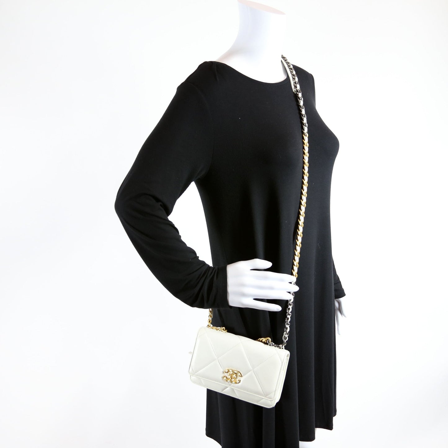 Chanel 19 WOC Quilted Lambskin 30M White