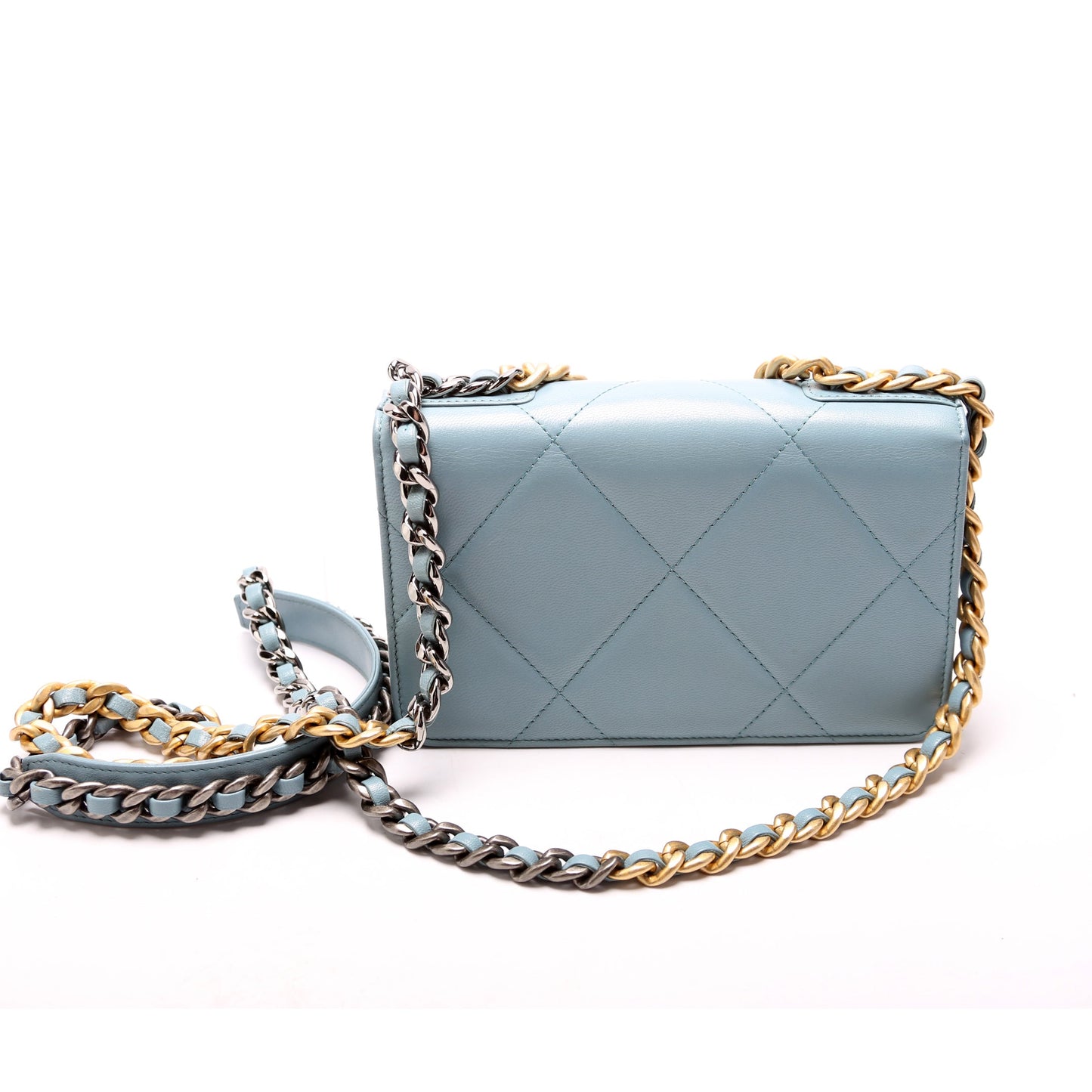 Chanel 19 WOC Quilted Lambskin 29M Blue